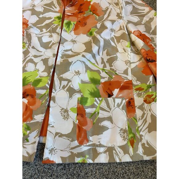 Susan Graver Lined Floral 3/4 Sleeve Blazer Clasp Closure Size 1X - Picture 2 of 9